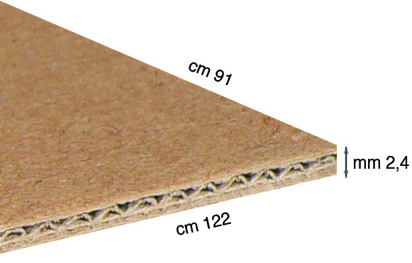 Cartone ondulato Corri-Cor spessore mm 2,4 cm 91x122