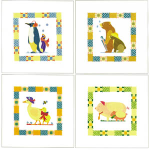 Serie di 3 stampe: Baby Animals - cm 30x30