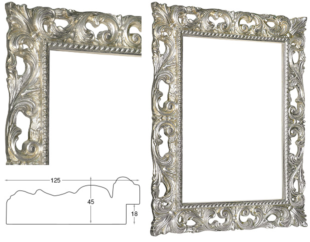 Cornice argentata per specchi - cm 60x80