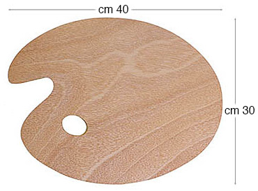 Tavolozze ovali in legno spessore mm 3 - cm 30x40