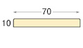 Asta tiglio larg. mm 70 spess. mm 10 senza battuta - Sezione